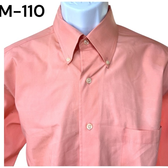 Sz L 16.5 IZOD Silky Poplin Long Sleeve Button Down Shirt - Picture 1 of 5